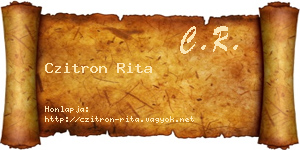 Czitron Rita névjegykártya