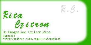 rita czitron business card